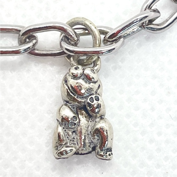 Adorable Charm Bracelet w Tiny Figures: cat, frog, person, moon, & beads! - Picture 7 of 12